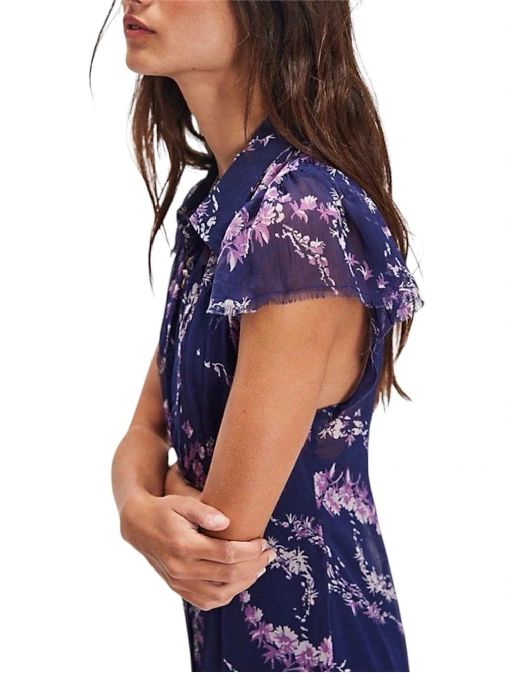 Free People Navy Combo Cannaday Maxi  Dress Size Small